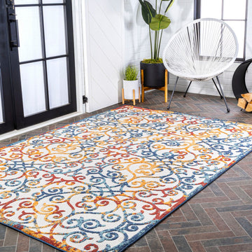 Atrani Scroll Trellis Indoor/outdoor Area Rug